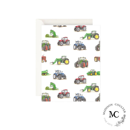 Greeting Card- Tractor Pattern