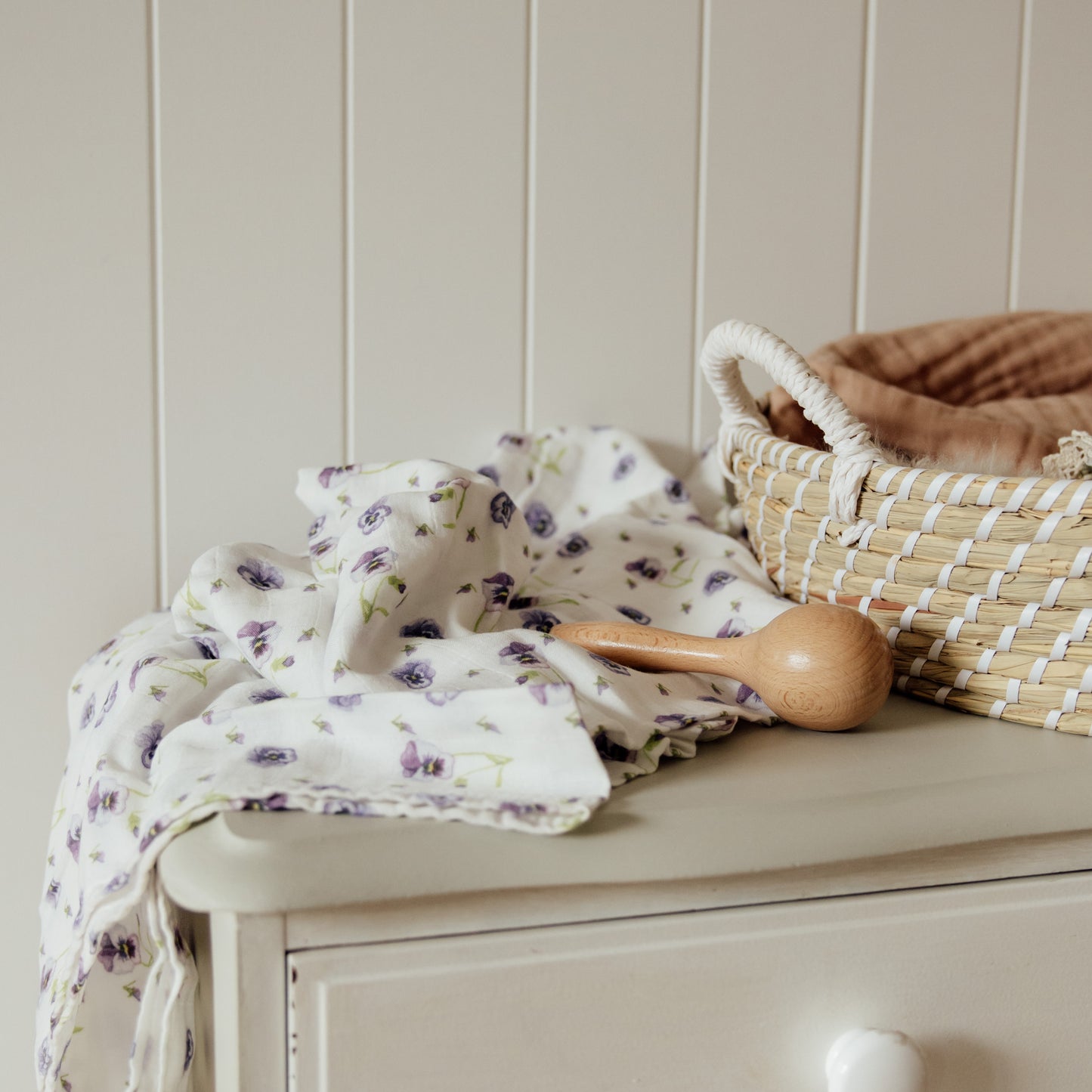 Cotton Muslin Swaddle- Pansy