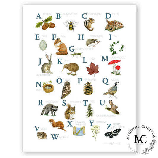 Woodland ABC Print