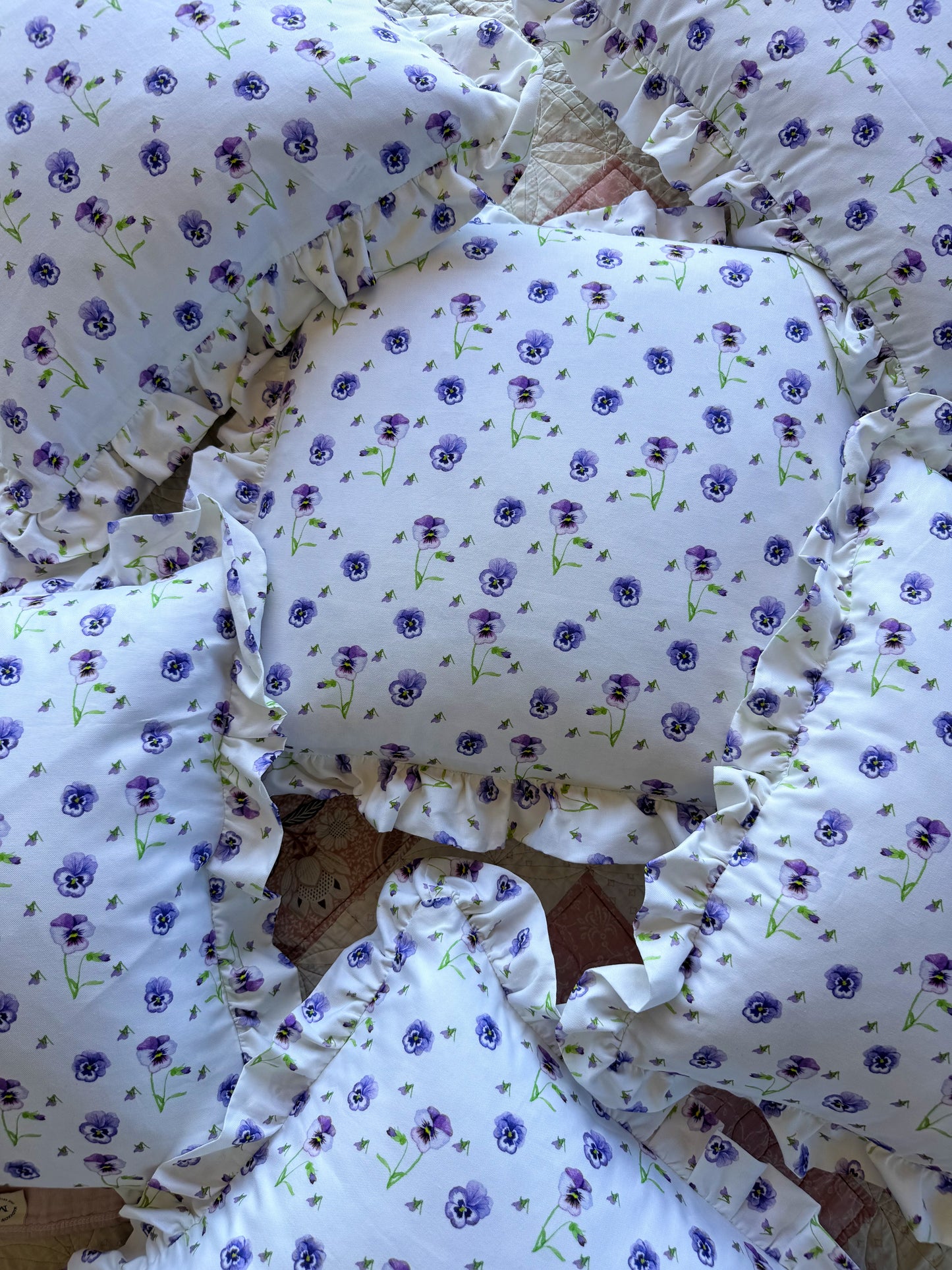 Pansy Ruffle Cushion