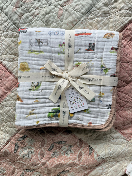 Cotton Muslin Quilt- Farm life