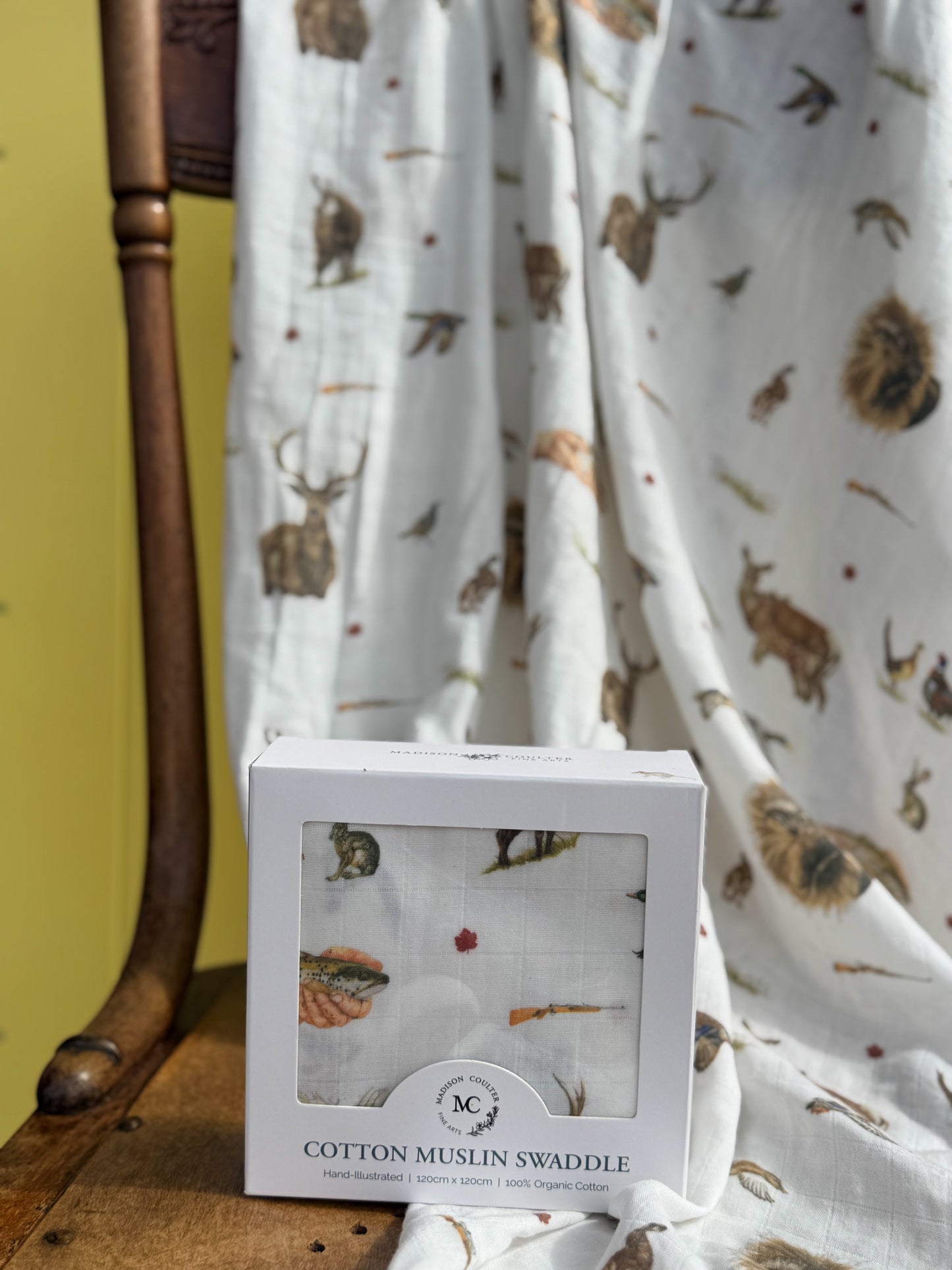 Cotton Muslin Swaddle- Hunting