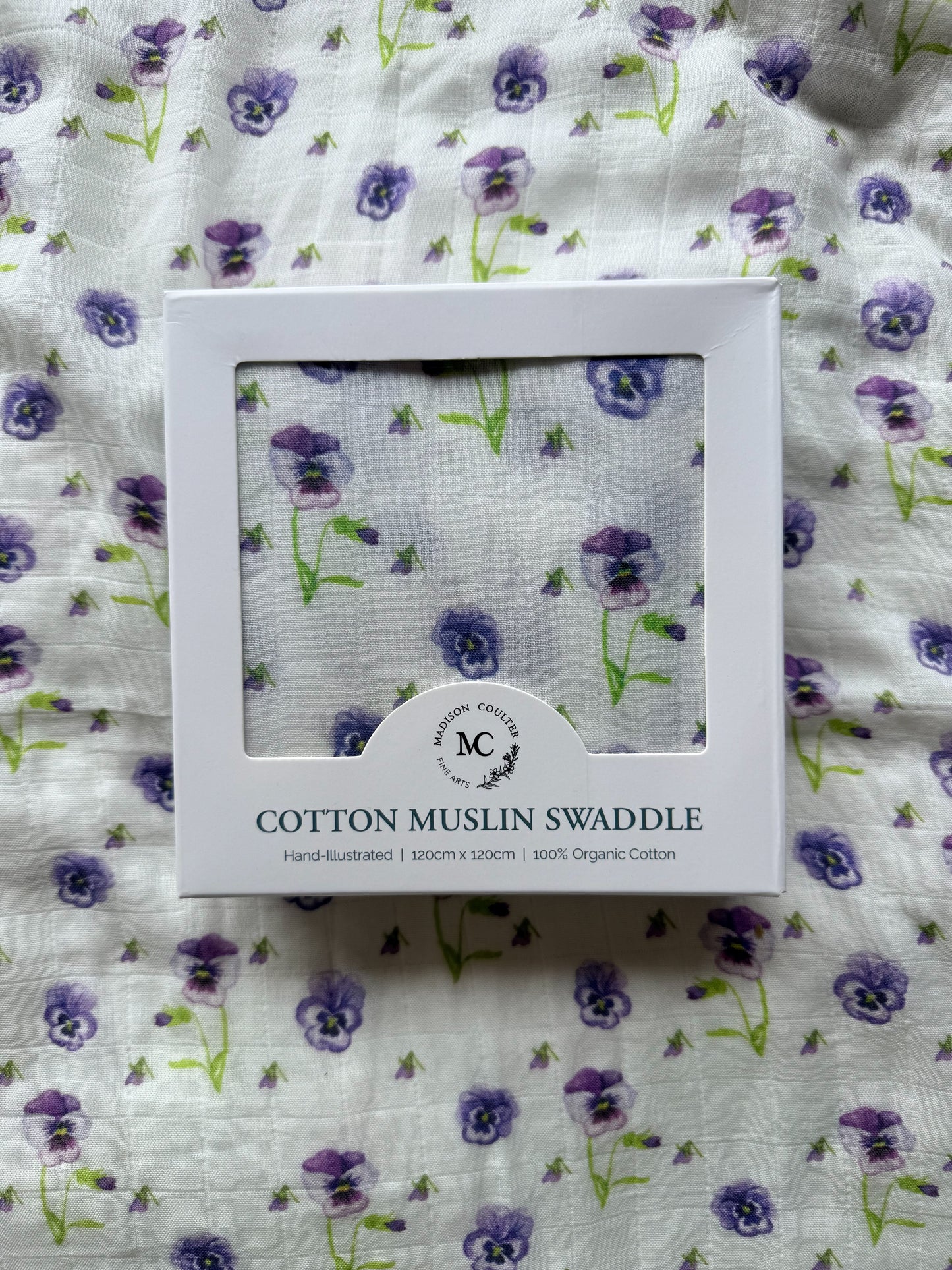 Cotton Muslin Swaddle- Pansy