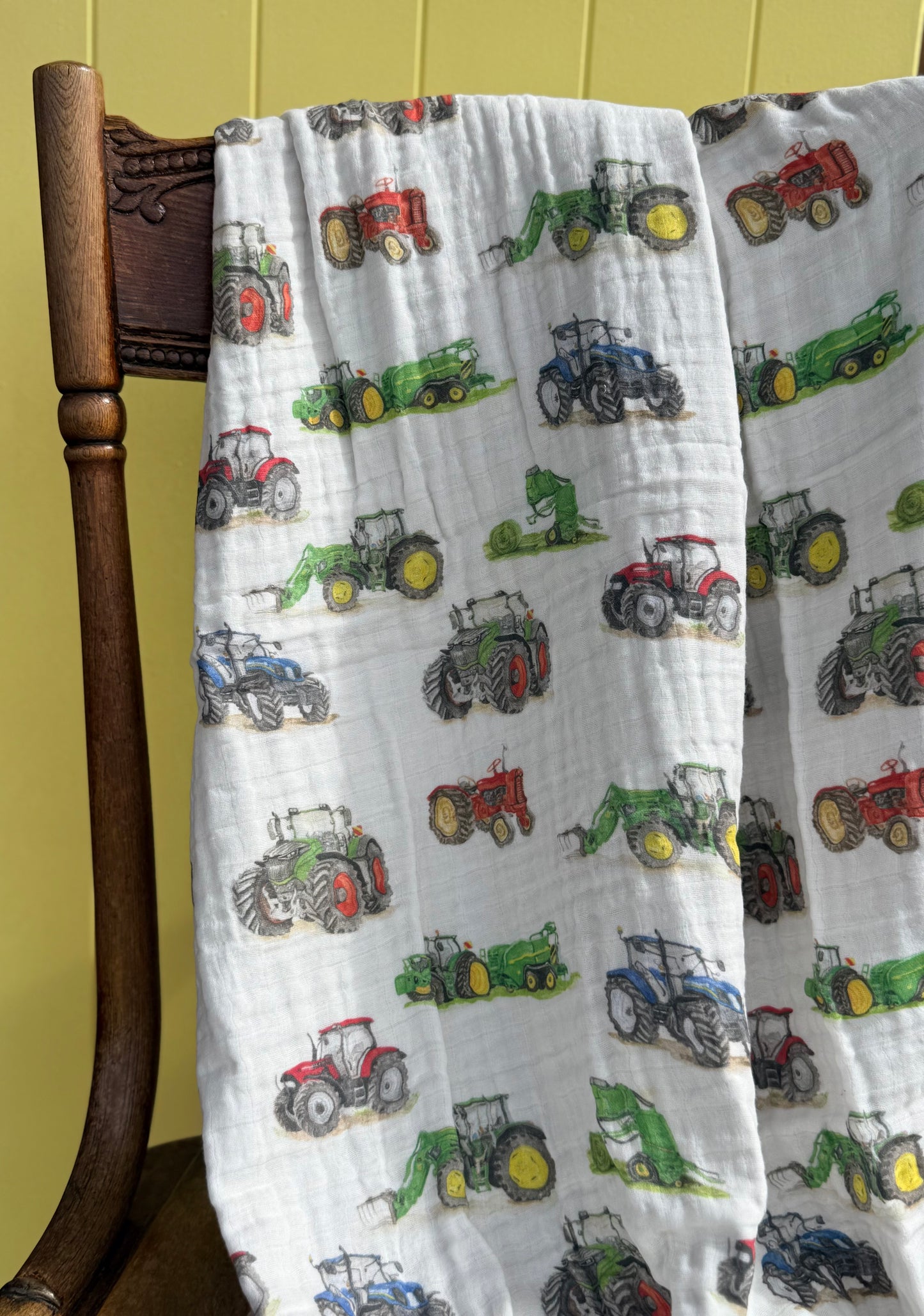 Cotton Muslin Quilt- Tractor