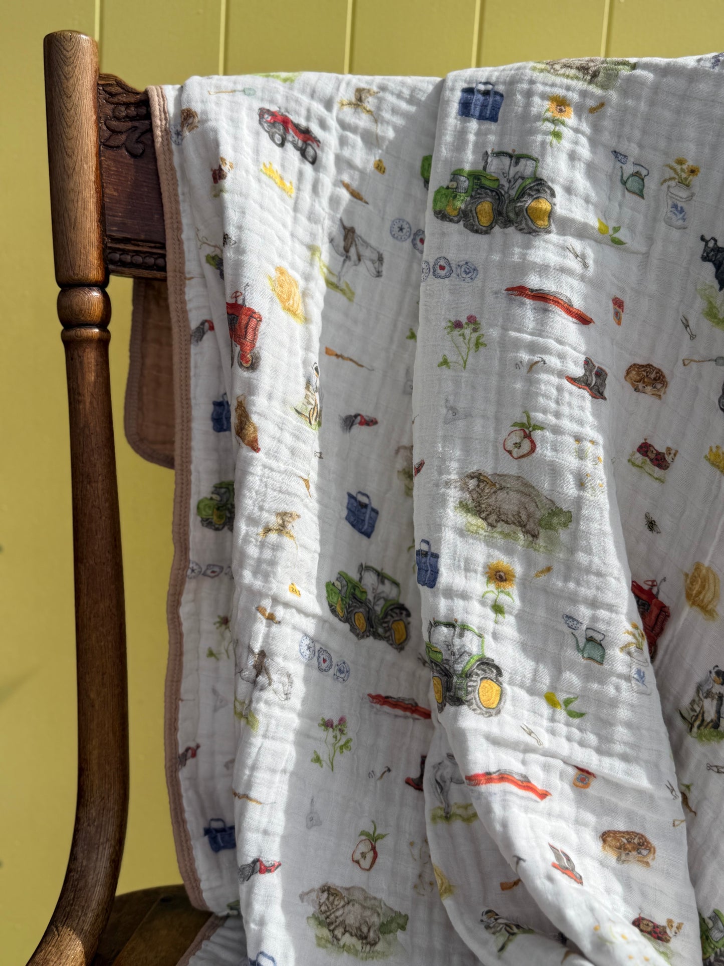 Cotton Muslin Quilt- Farm life