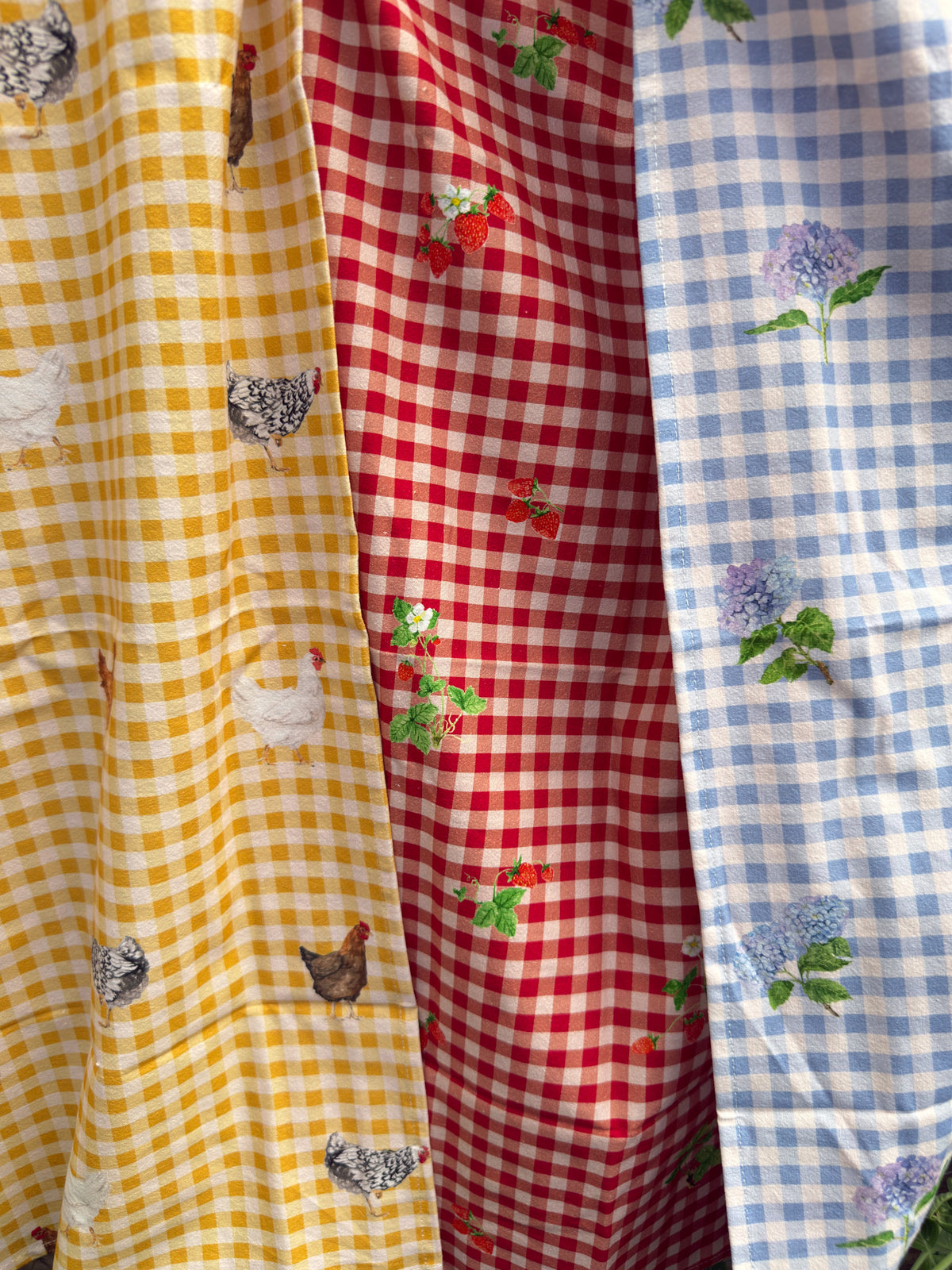 Gingham Strawberry Collection- Flour Sack Cotton Tea Towel