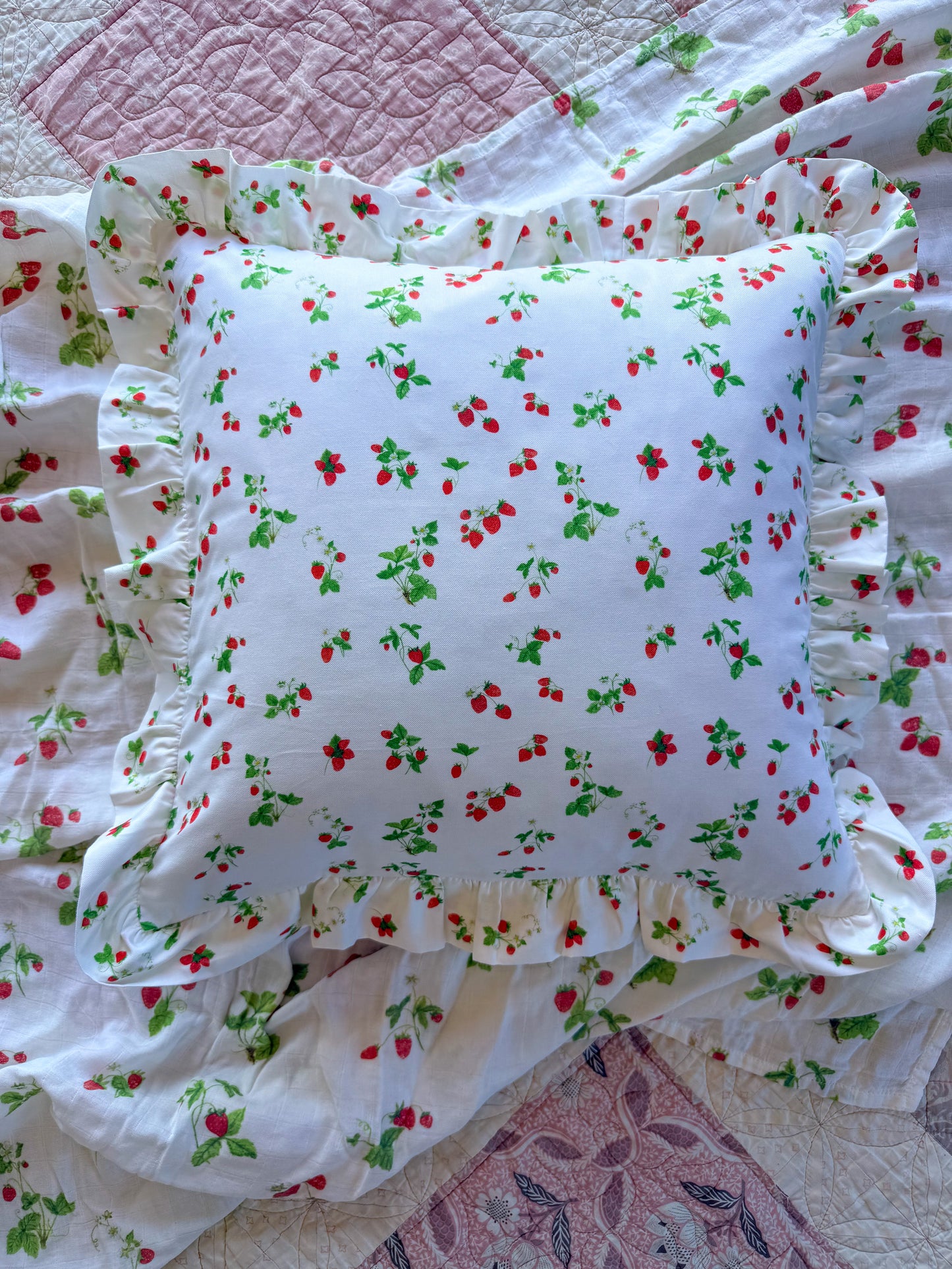 Strawberry Ruffle Cushion
