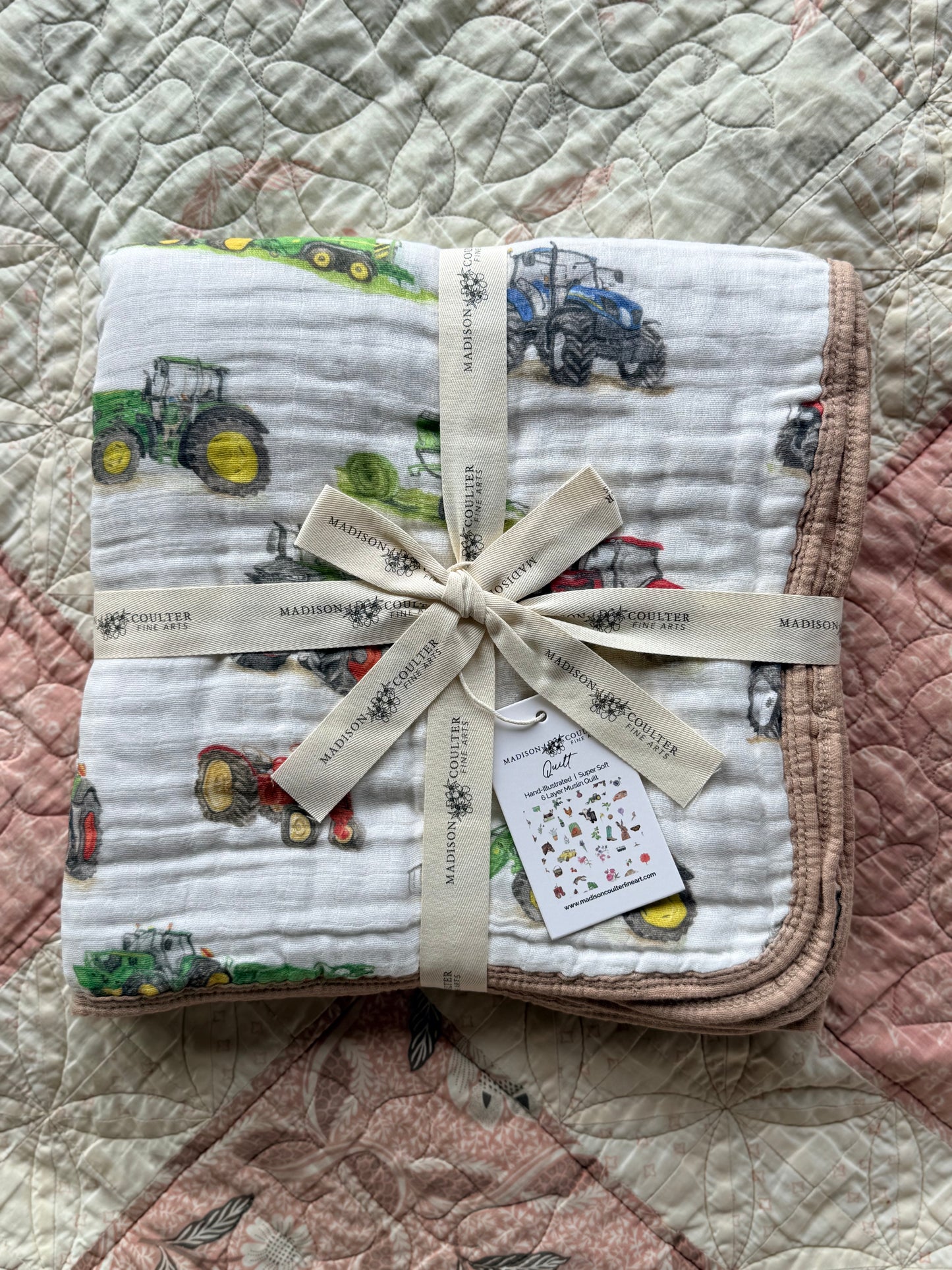 Cotton Muslin Quilt- Tractor