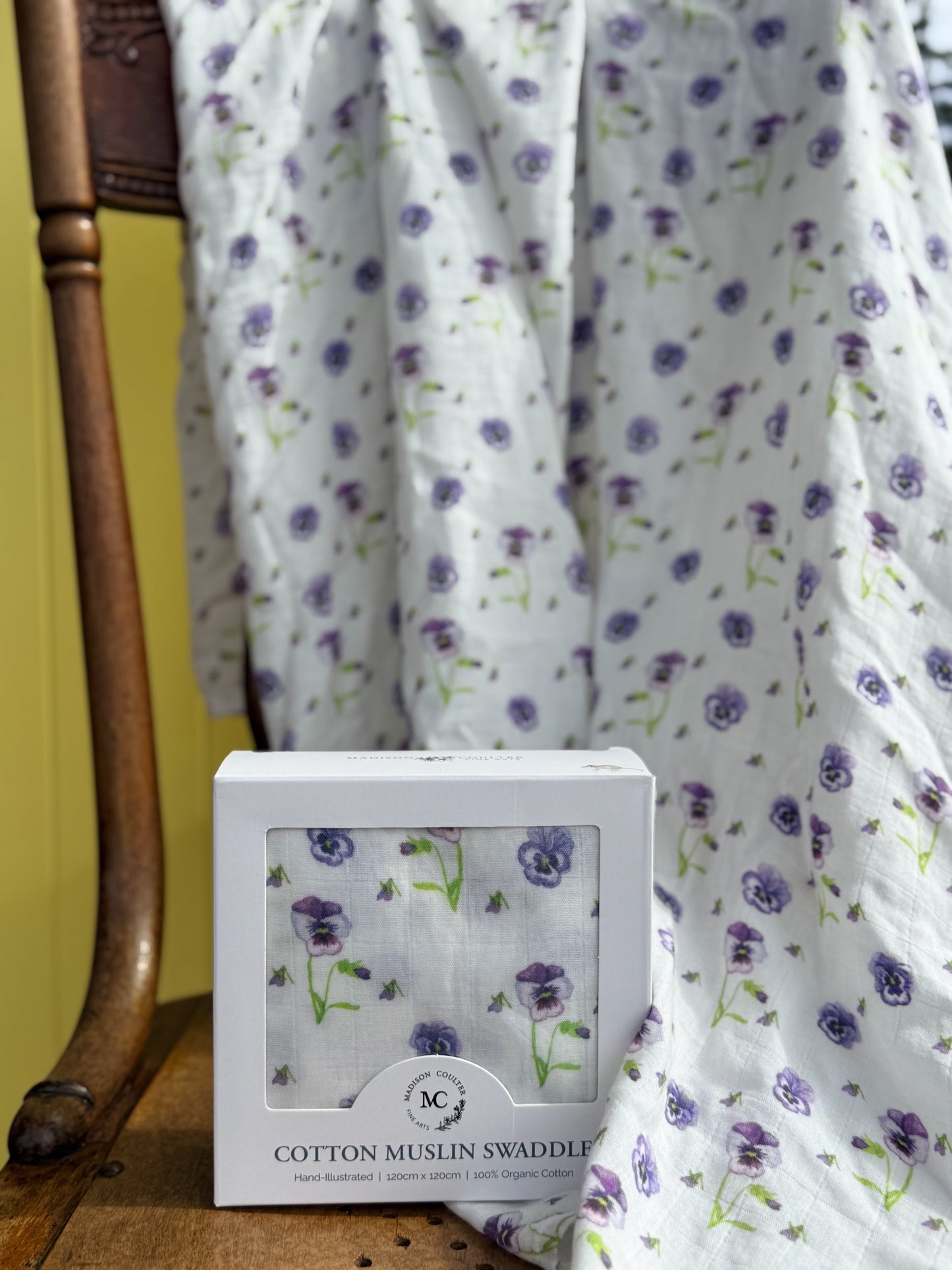 Cotton Muslin Swaddle- Pansy