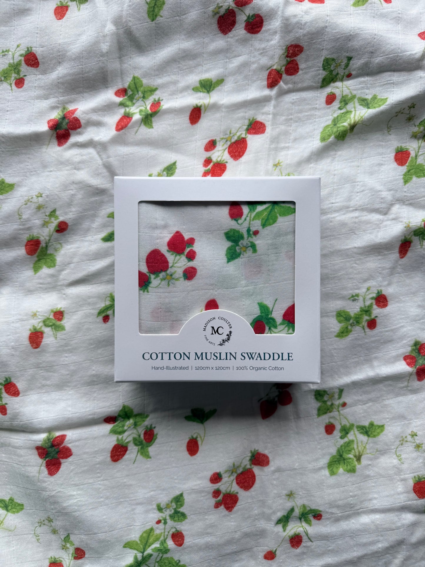 Cotton Muslin Swaddle- Strawberry
