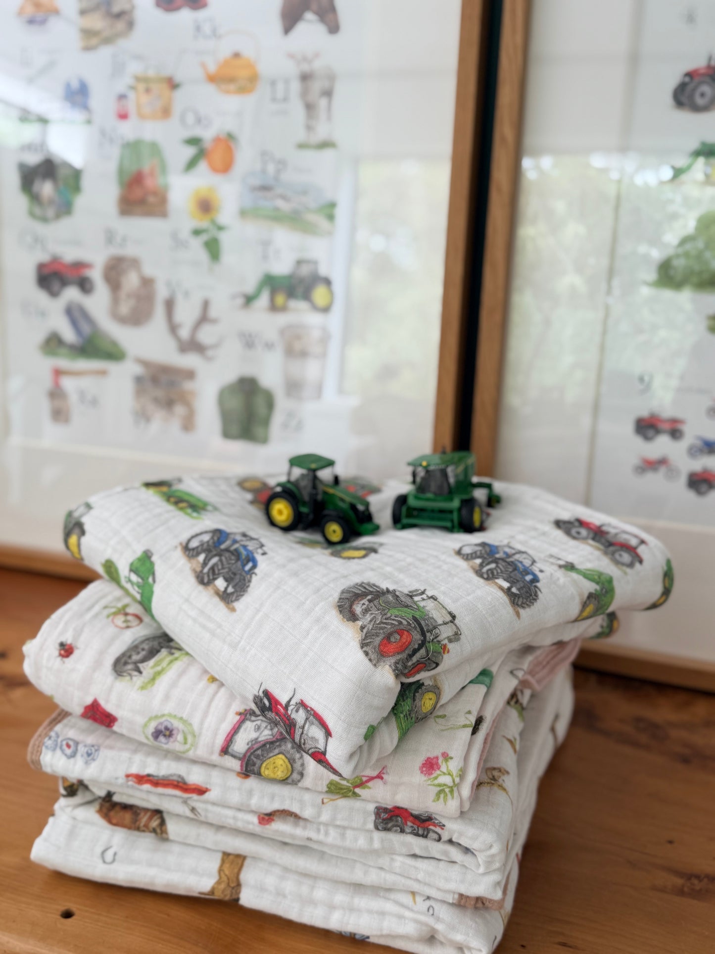 Cotton Muslin Quilt- Tractor