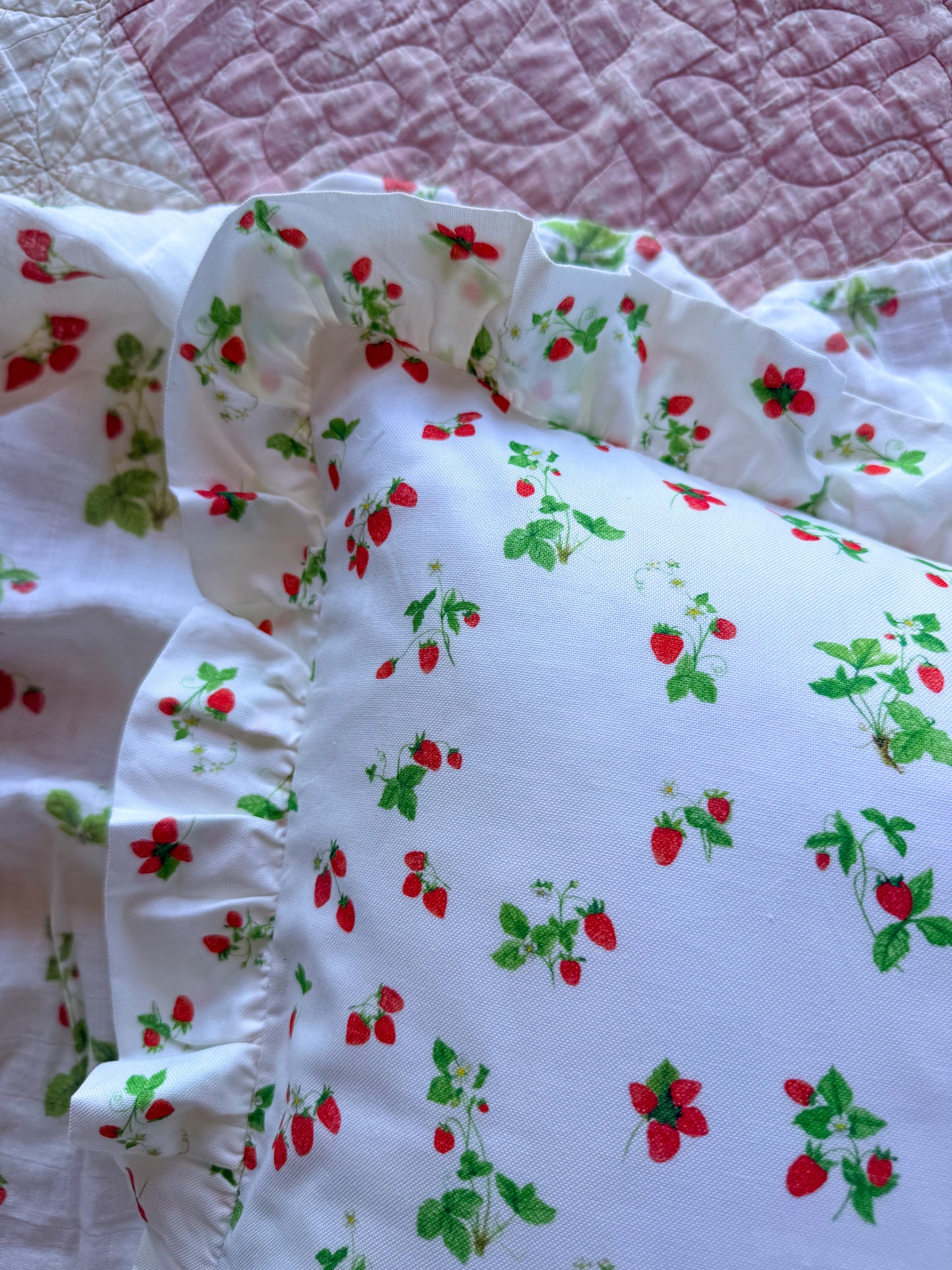 Strawberry Ruffle Cushion