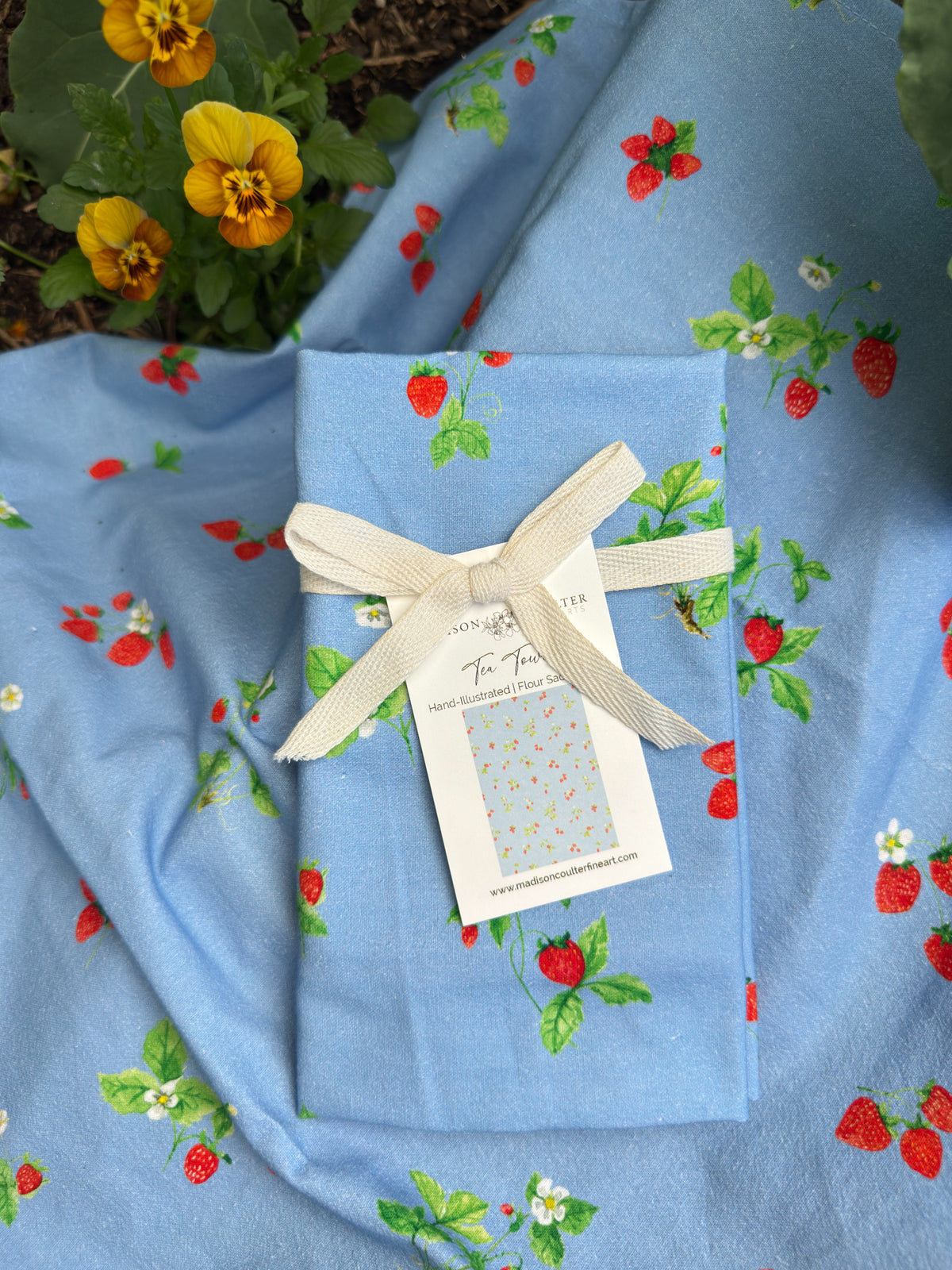 Cornflower Blue & Strawberry’s Collection - Flour Sack Cotton Tea Towel