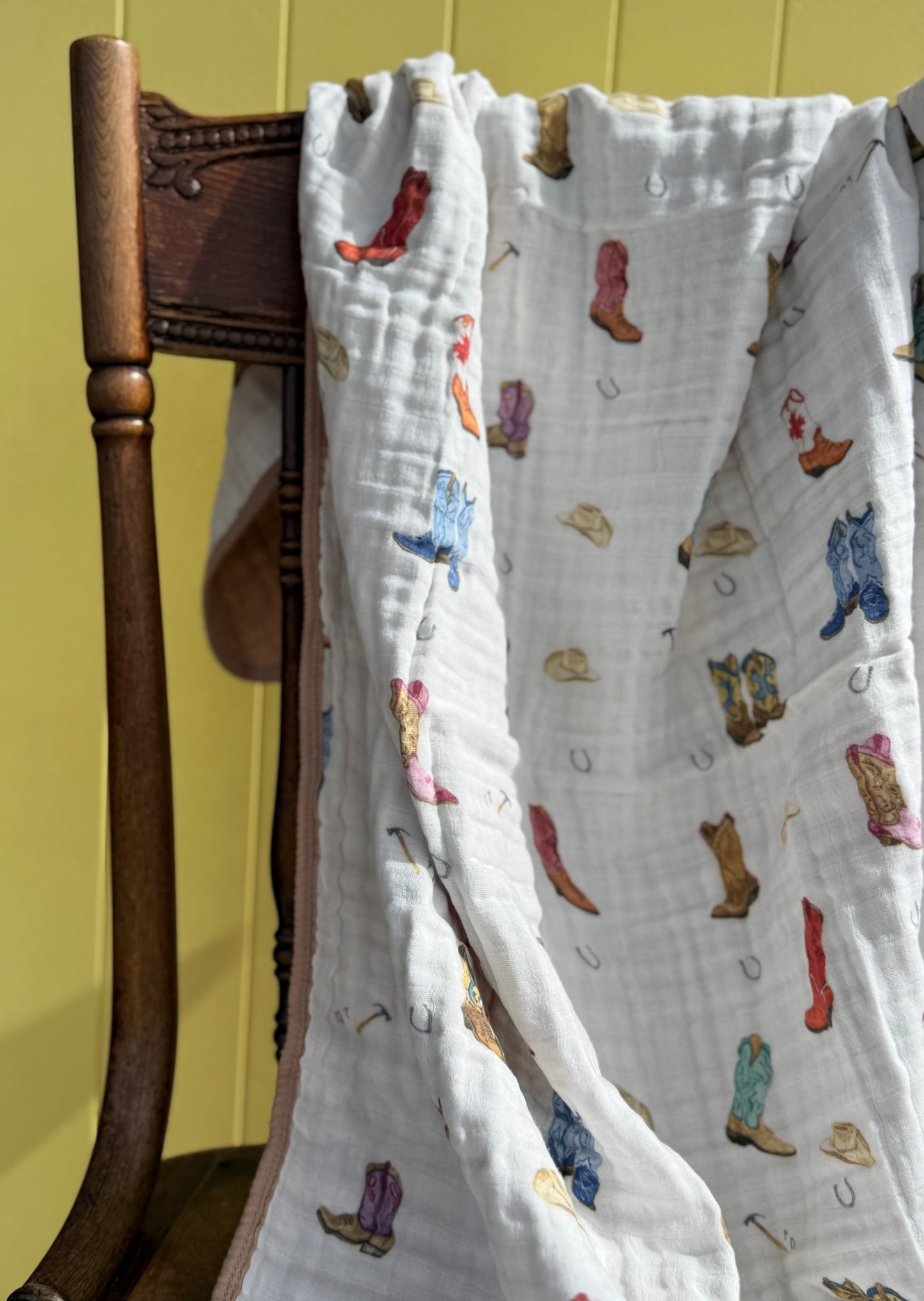 Cotton Muslin Quilt- Cowboy Boots