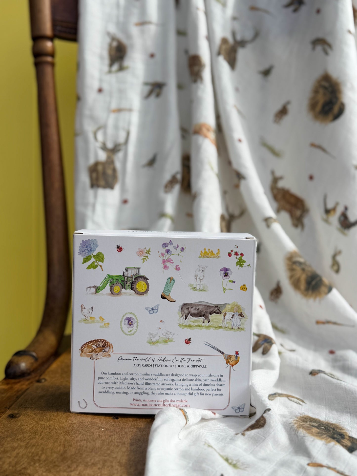 Cotton Muslin Swaddle- Hunting