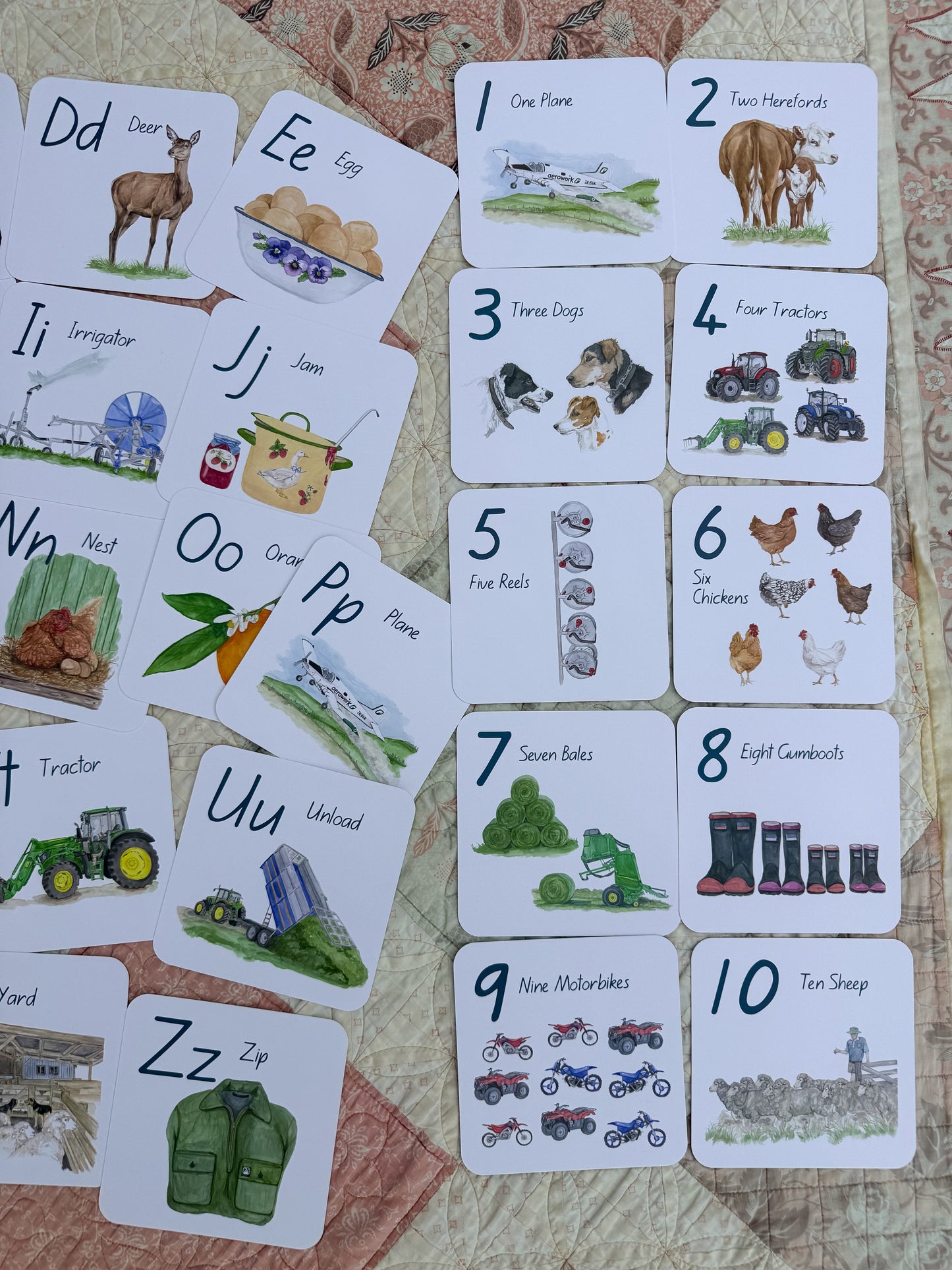 Farm Life ABC,123 Flash Cards