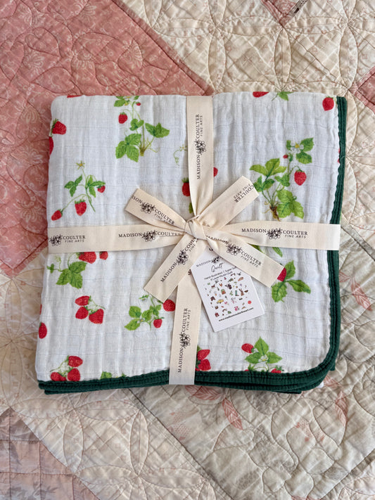 Cotton Muslin Quilt- Strawberry