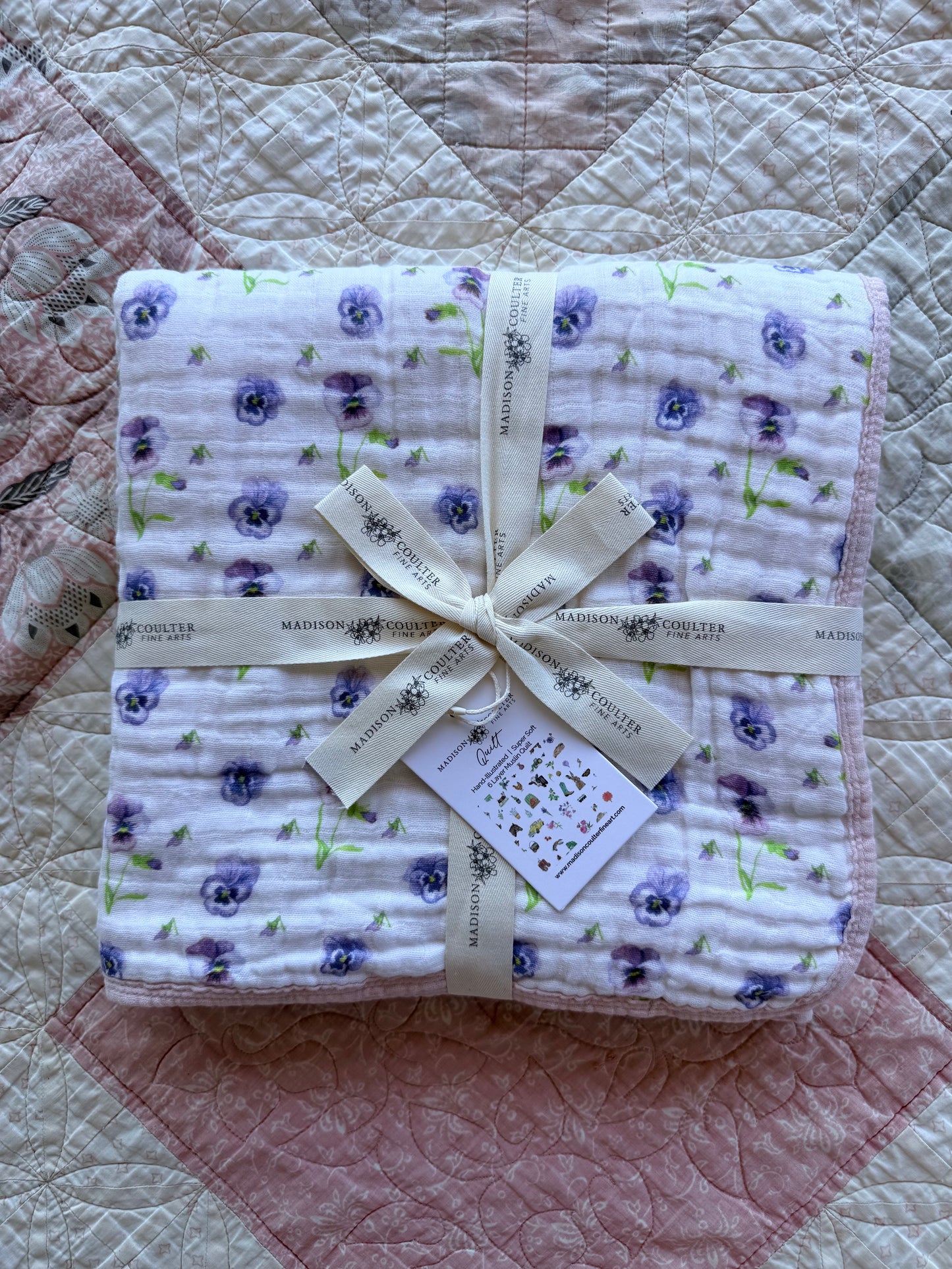 Cotton Muslin Quilt- Pansy
