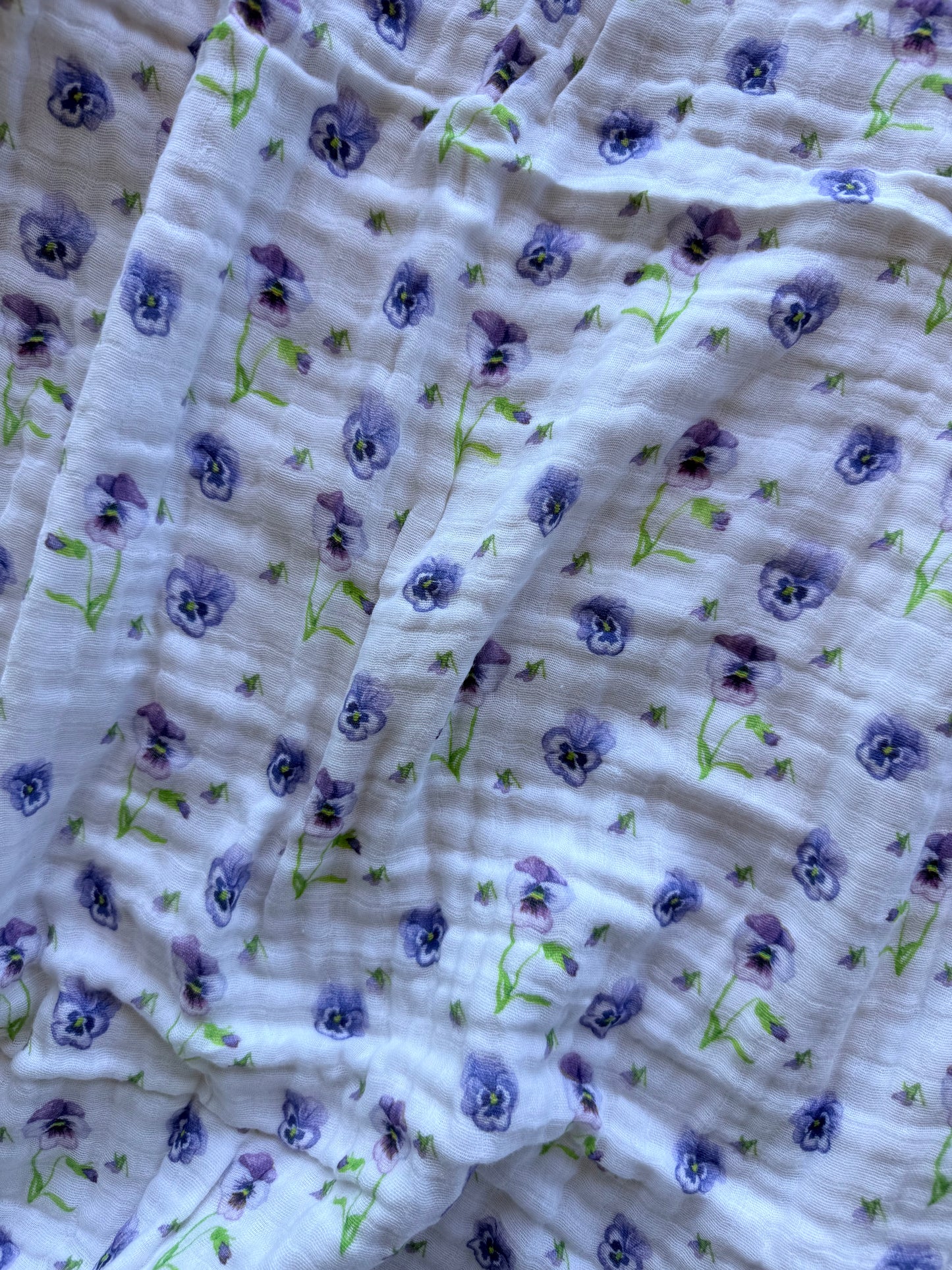 Cotton Muslin Quilt- Pansy
