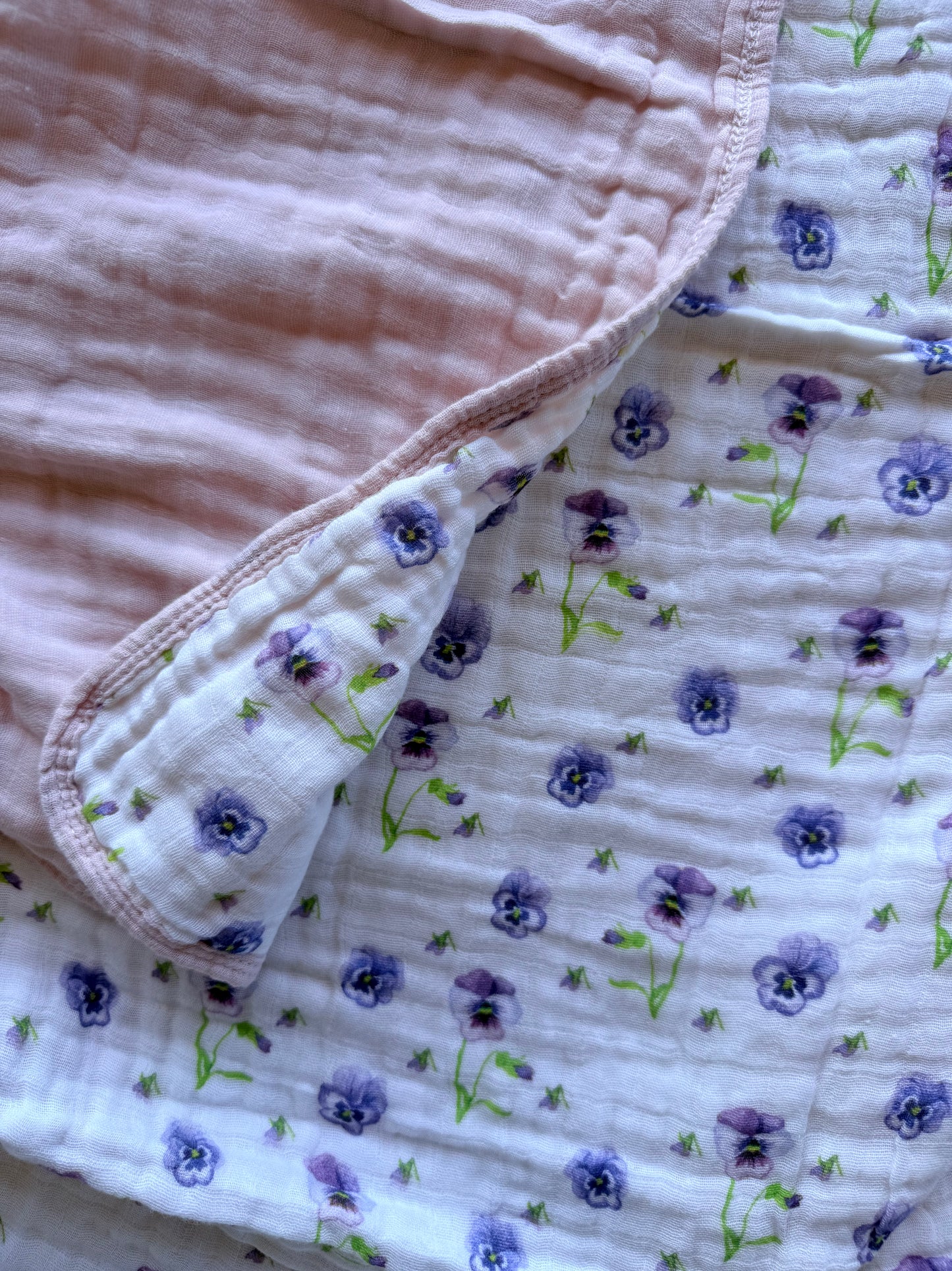 Cotton Muslin Quilt- Pansy