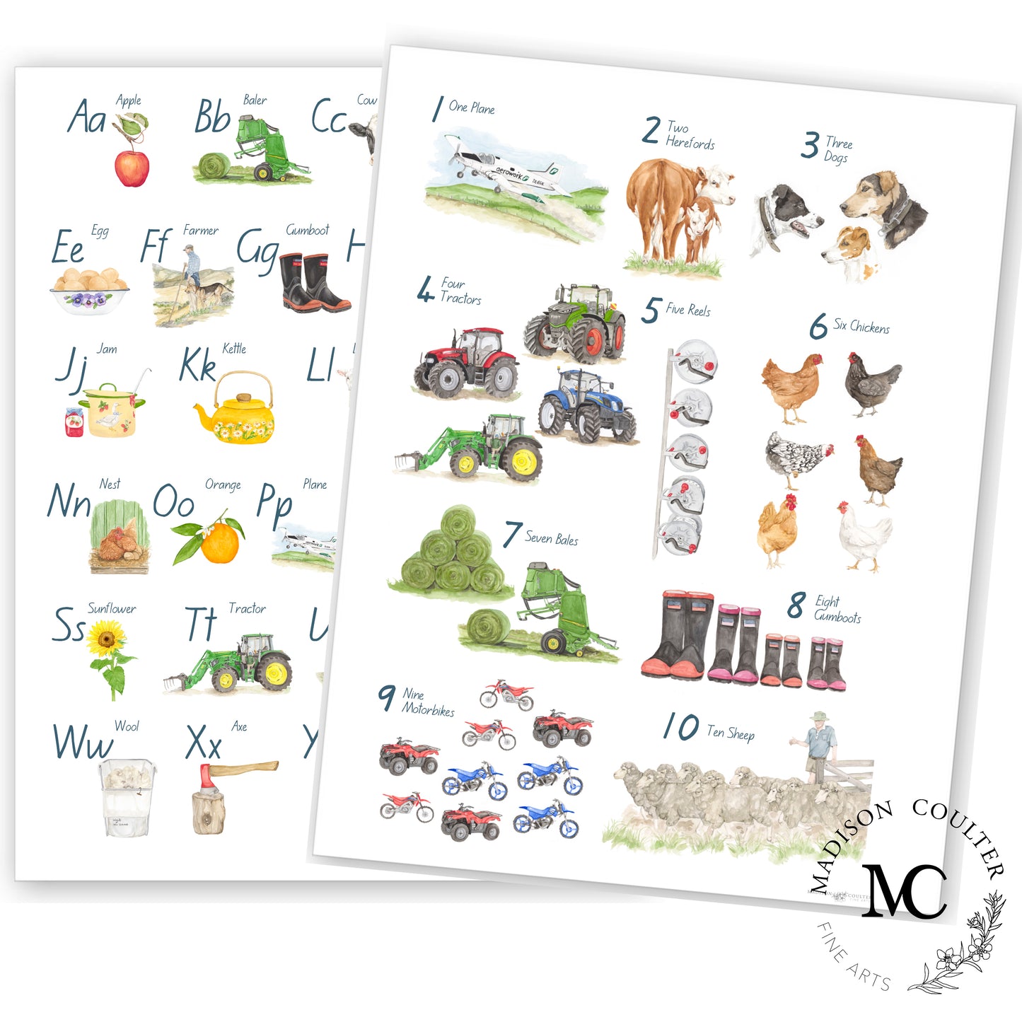 Farm Life Learning Poster. Buy ABC → Get 123 Free!