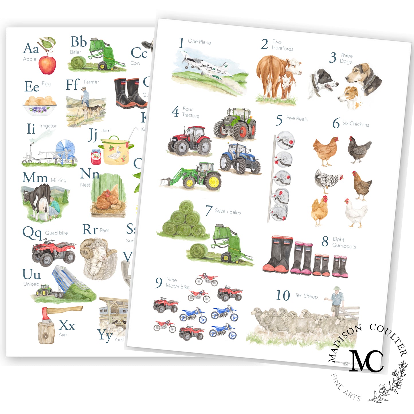 Farm Life Artistic Poster. Buy ABC → Get 123 Free!