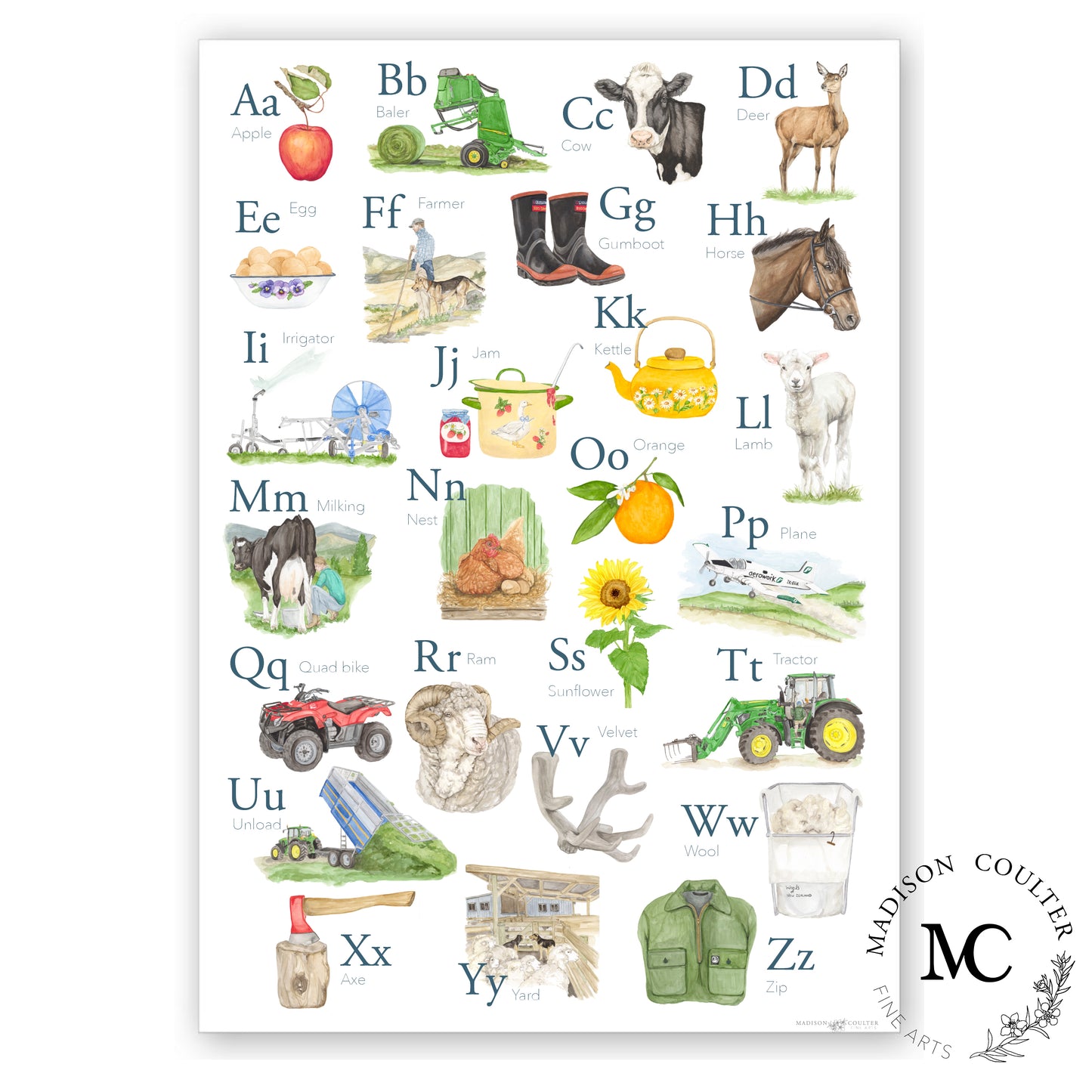 Farm Life Artistic Poster. Buy ABC → Get 123 Free!