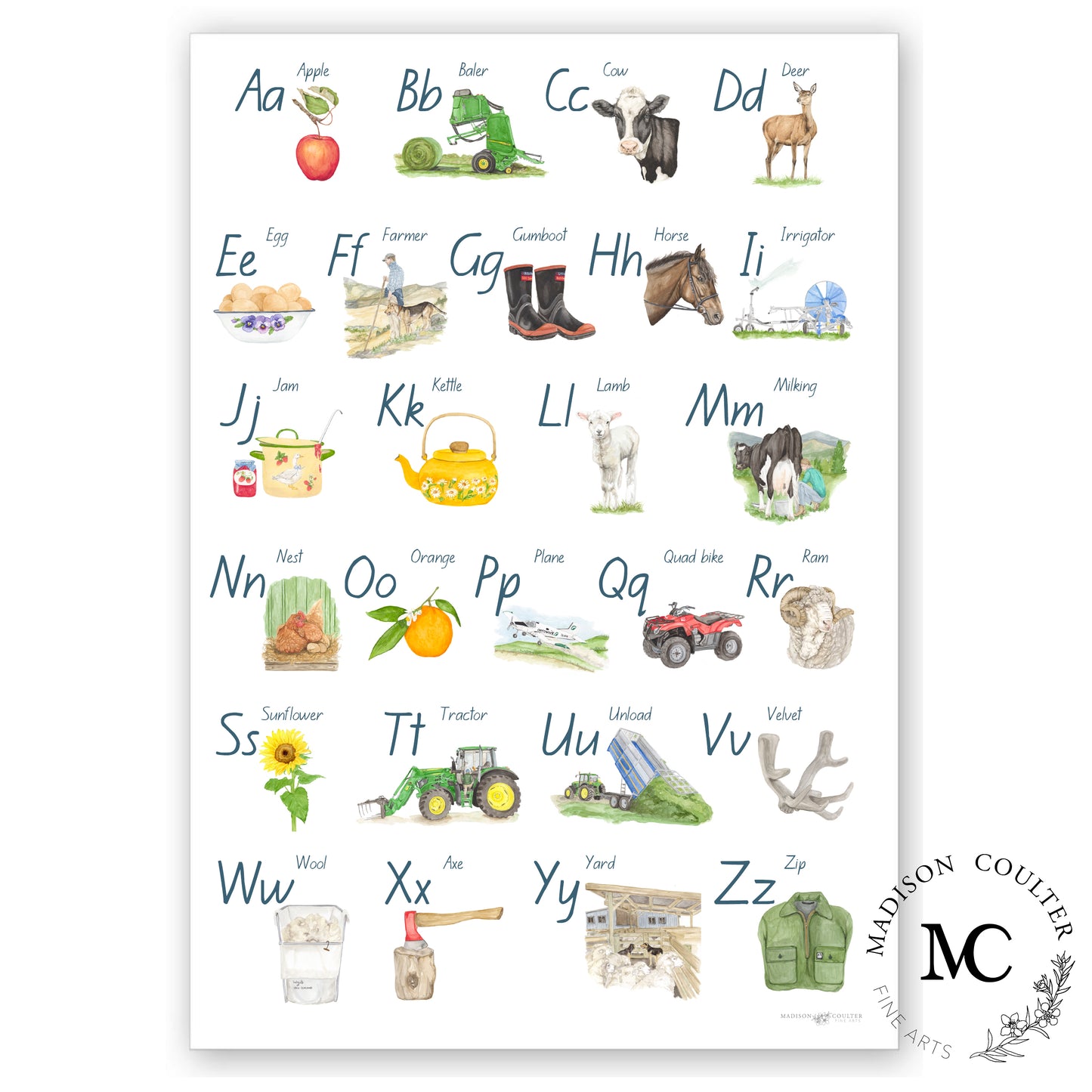 Farm Life Learning Poster. Buy ABC → Get 123 Free!