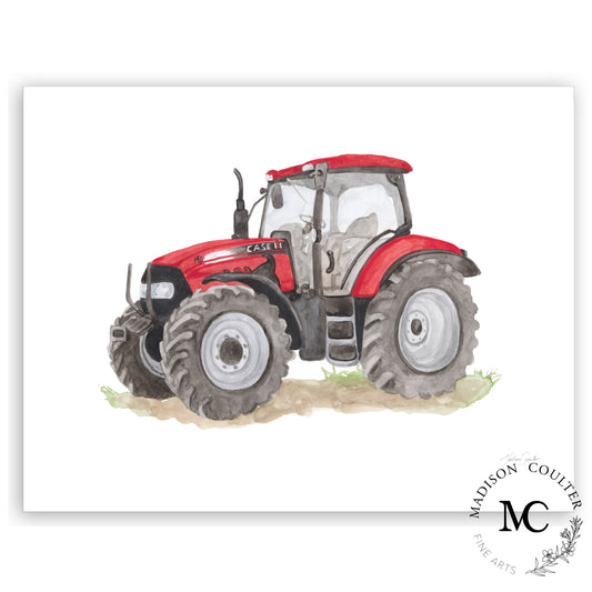 Big Red Case Tractor Fine Art Print