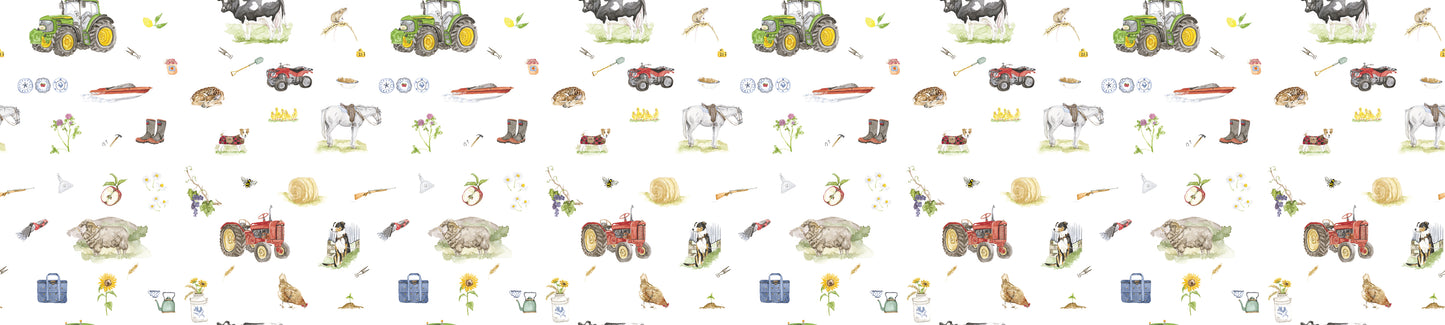 Farming Collection Pattern Cotton Linen Fabric
