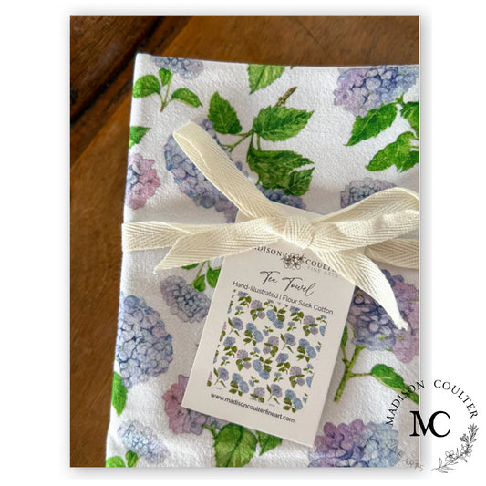 Hydrangea Collection - Flour Sack Cotton Tea Towel