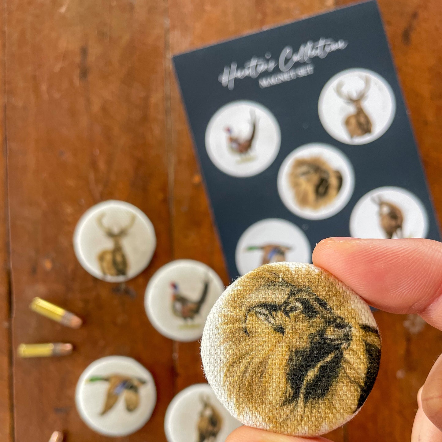 Hunters Collection Fabric Button Magnet Set