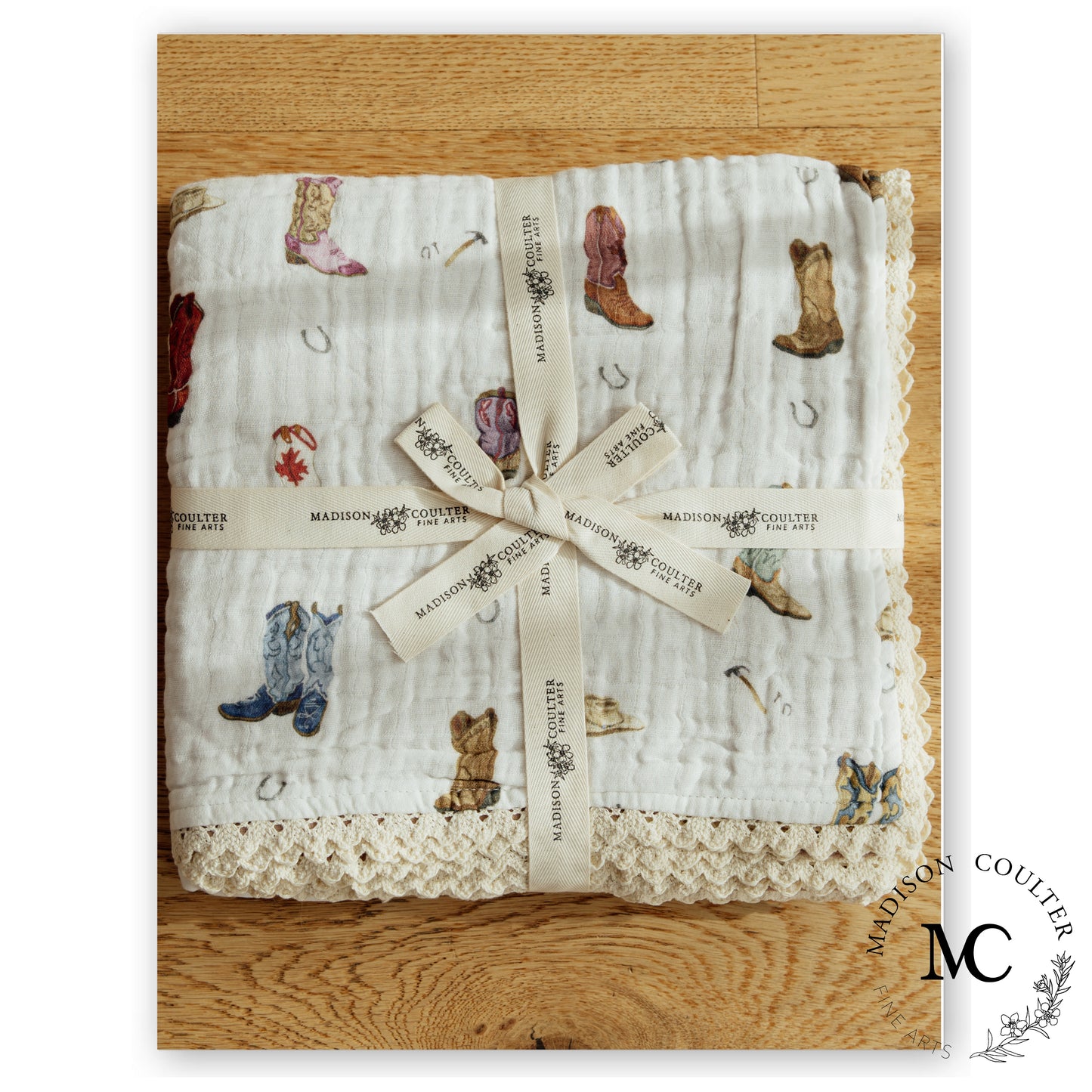 Cotton Muslin Quilt- Cowboy Boots