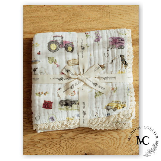 Cotton Muslin Quilt- Farm Girl