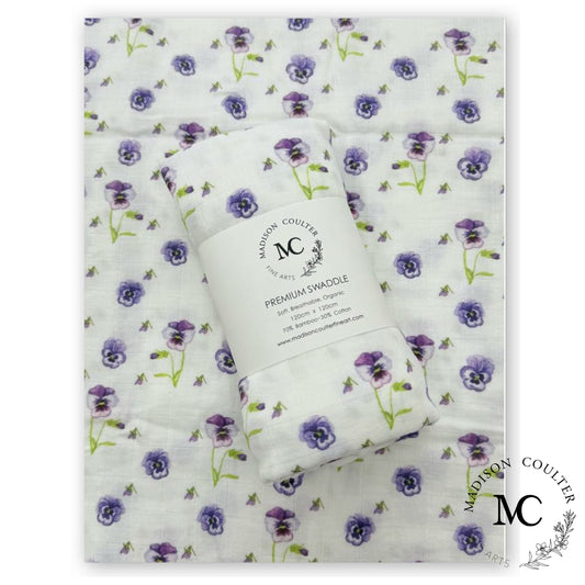 Cotton Muslin Swaddle- Pansy