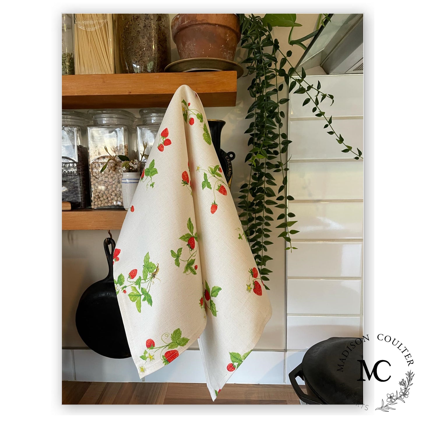 Gardener's Collection Strawberry Linen/Cotton Tea Towel